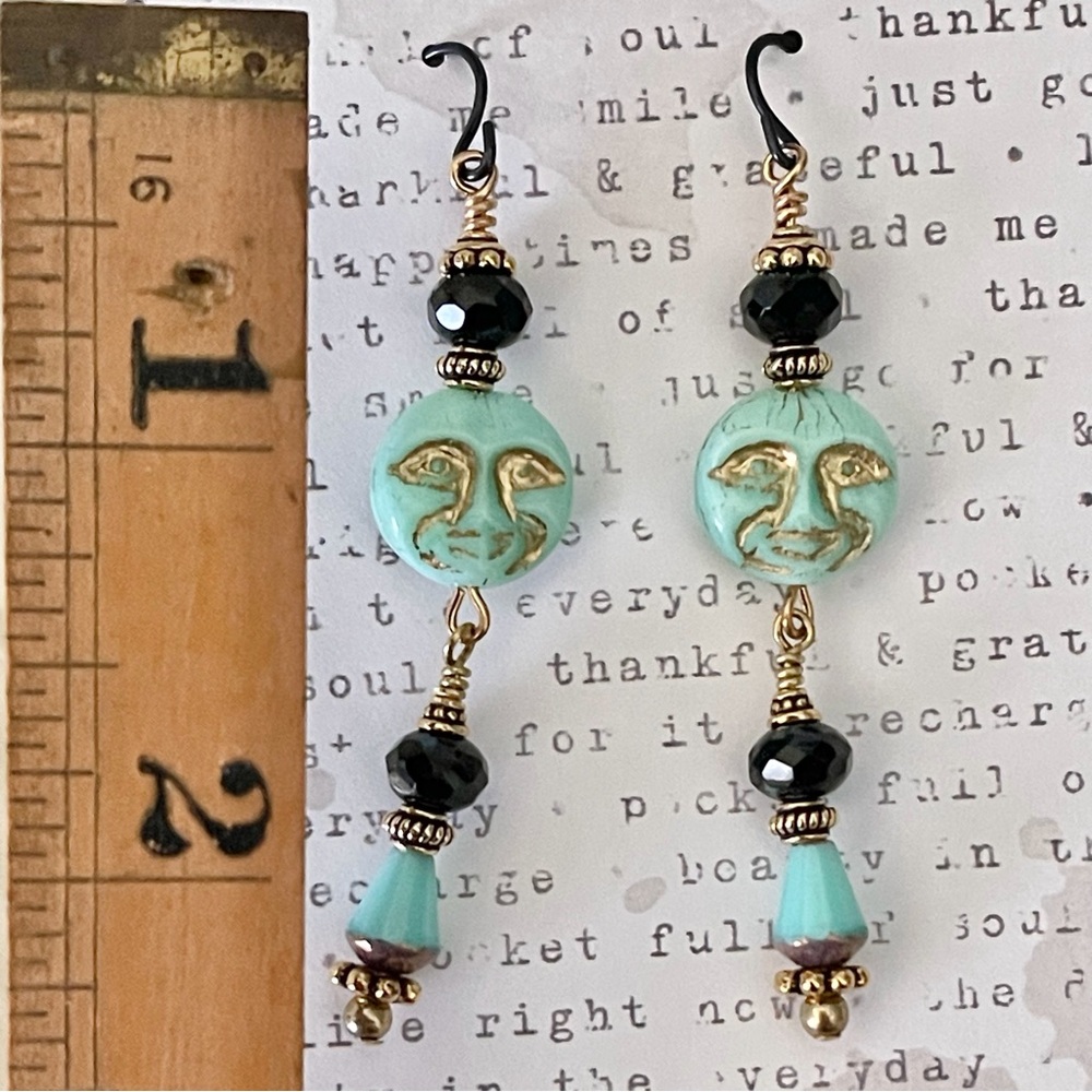 ARTISAN Earrings - “Moon Beam” Dangles - Picture 6 of 8